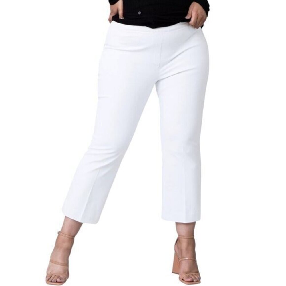 Spanx On The Go Kick Flare Cropped High Waisted White Jeans Size Med EUC #1576